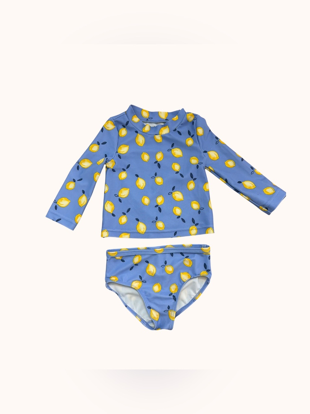 Carter's Blue Long-Sleeve Rashguard Set with Yellow Lemon Print